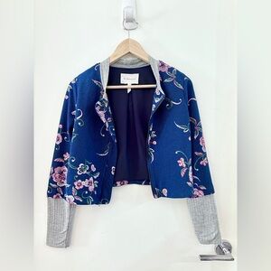 BCBGeneration Navy Floral Bomber Jacket
